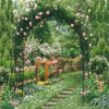 2.4M Metal Garden Arch Wedding Backdrop with Graceful Curve for Climbing Plants