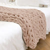 Chunky Chenille Knitted Blanket Sofa Bed Chair Throw Pillow Soft Hand-woven Pads