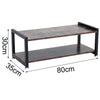 2 Tier Rustic Wood Shoe Rack Vintage Industrial Footwear Organizer Shelf Bench