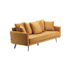 3-4 Seater Sofa Settee Fabric Couch Pillow Sofa Home Theater Mustard Yellow Seat