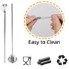 6Pcs Spoon Straws Milkshake Smoothie Drinks Cocktail Stirrers Stainless Steel