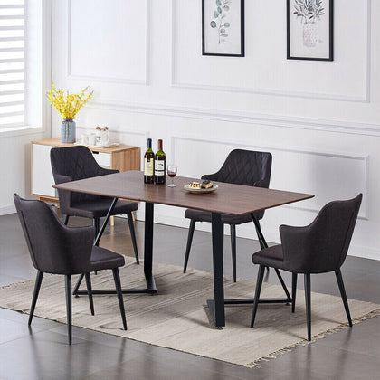 150cm Industrial Handmade Dining Table 4-8 Seater MDF Steel Frame Solid Wood Top