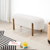 Upholstered Bench Bedroom Dining Room Home Stool Bench With Walnut Wooden Feet