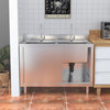 Double Bowls Kitchen Sink Cabinet Catering Stainless Steel Sink Cupboard Door UK