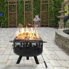 Round Fire Pit Folding Patio Garden Bowl Outdoor Camping Heater Log Burner UK
