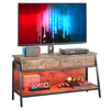 TV Stand Media Cabinet Console Table Entertainment Center w/ LED Shelves