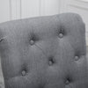 2x Grey Button Tufted High Back Dining Chairs Fabric Upholstered Room Kitchen