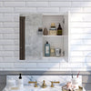 Double Door Bathroom Mirror Cabinet Cupboard Storage Shelf Wall Mounted White
