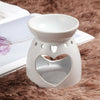 SET OF 2 HEART CERAMIC OIL BURNER MELTS WAX CANDLE TART TEA LIGHT AROMA LAMP