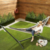 2-Person Hammock with Premium Canvas & 200KG Capacity Metal Stand Hammock Garden