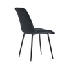 2 Pcs Black Velvet Dining Chairs with Backrest＆Padded Seat Living Room Modern