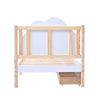3ft Single Size Wooden Bed Frame Kids Bed with 2 Storage Drawers Cloud Headboard