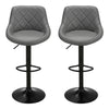 2 x Bar Stools Kitchen Breakfast Chairs with Swivel Gas Lift Adjustable Height