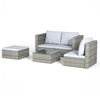 Rattan Garden Furniture 4Seater Corner Sofa Stool Glass Dining Table Outdoor Set