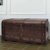 Retro Wooden Treasure Chest Vintage Storage Box Trunk Coffee Table Lockable UK