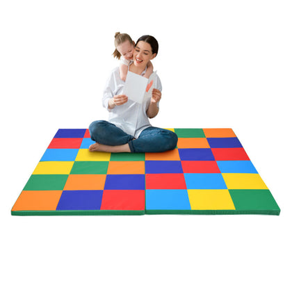 Folding Baby Play Mat Multicolor Kids Crawling Floor Foam Activity Pad 4 Pieces