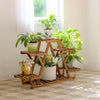 Heavy Duty Wood Plant Stand Triangle Stable 6 Pots Flower Succulent Shelf Rack