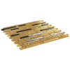 Mosaic Tiles 11pcs Black and Gold 30x30 cm Glass GHB