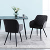 Set of 2 Velvet Dining Chairs Diamond Seats Metal Legs Living Room Kitchen Black