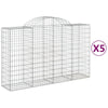 Arched Gabion Baskets 5 pcs 200x50x120/140 Galvanised P3R0