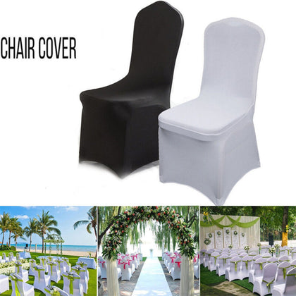 10-100X Soft Wedding Chair Cover Slipcover Seat Protector Plain Home Dining Room