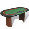 10 Player Casino Poker Table Desk Dealer Area with Removable Chip Tray Home Game