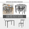 5PCS Dining Table and Chairs Set Modern Industrial Metal Frame Kitchen Home Bar