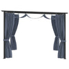 Gazebo with Curtains 3x3 m Anthracite Steel Y5E9