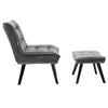 Upholstered Velvet Tufted Accent Chair Tub Armchair Lounge Sleep Sofa With Stool