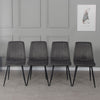 Glass Dining Table and 2 / 4 Grey Chairs Optional Lounge Office Home Furniture