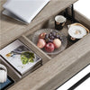 Industrial Split Lift-top Coffee Table with Storage Compartments & Metal Legs