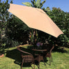 2.7M Round Garden Parasol Sun Shade Patio Outdoor Umbrella with Crank Tilt &Base
