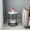 Round Coffe Table Marble Tabletop Sofa End Table Leisure Reception Home Office