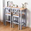 3 Piece Pine Wood High Dining Table Set & 2 Stools Chairs Seat Kitchen Furniture