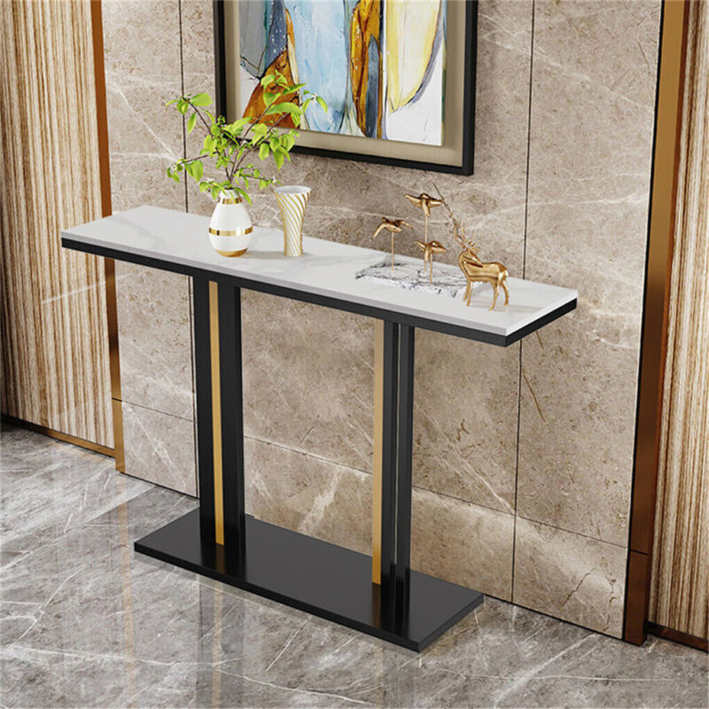 Large Slim Marble Console Table Hallway Foyer Wall Side Table Window S ...