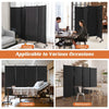 Rolling 4-Panel Room Divider 172cm Folding Privacy Screen Portable Wall Divider