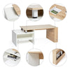 Modern Coffee Table Adjustable with Storage Living Room Furniture White &Oak