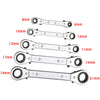 Metric 6-21MM Offset Ratchet Spanner Set/5 Pcs Ratchet Ring Wrench Spanners Tool