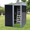 5X7FT Steel Metal Outdoor Garden Tool Storage Shed Bike Bin Store PentRoof Shelf