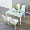 105cm 120cm Glass Dining Table and 4 /6 Padded Chairs Set Home Kitchen Furniture