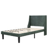 Single Size Bed Frame 3ft Velvet Upholstered Bed Frame with Wood Slat Support QH