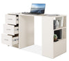 Large Computer Desk With Shelves & Drawers PC Writing Study Table Home Office