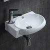 Modern Bathroom Sink Wall Mounted Cloakroom Hand Wash Basin White Ceramic Bowl