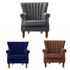Velvet Fabric Armchair Lounge Tub Chair Queen Anne Fireside Sofa Oyster Wingback