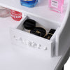 Dressing Table with Drawers, Mirror Stool Set Makeup Desk Vanity Table Bedroom