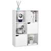 White Bookcase 6 Cube Storage Unit Wooden Bookshelf w/ Doors Living Room Office