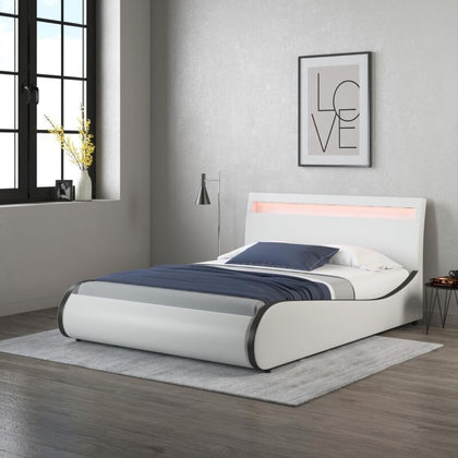 ORION LED LIGHTS BED FRAME - BLACK / WHITE - SINGLE / SMALL DOUBLE / DOUBLE