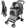 Foldable Pet Stroller Cat Dog Cage 4 Wheel Pushchair Travel Carrier Jogging Cart