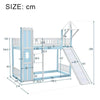 Kids Bunk Beds Frame High Sleeper 3ft Single Castle Treehouse Bed with Slide QN