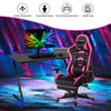 43.5” Ergonomic Gaming Desk Z-Shaped Professional Gamer Workstation LED Lights